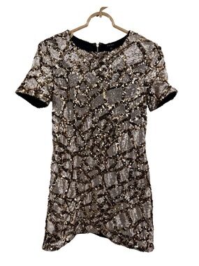 Entry Rose Gold Sequin mini dress S party event HOCO holiday